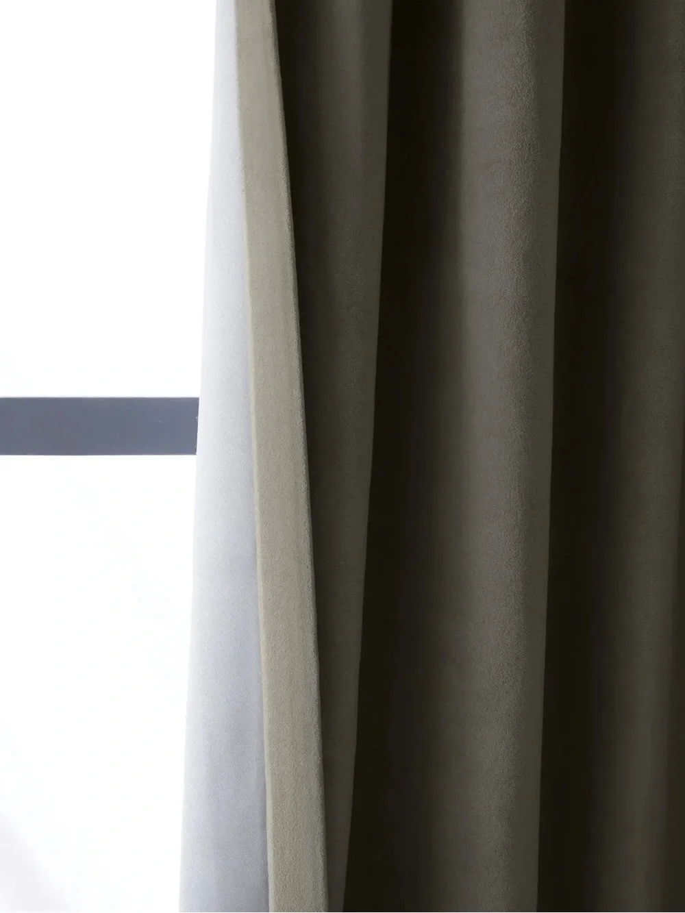 QUINCE Set Of 2 48x84 Cotton Velvet True Blackout Curtains Light Grey 9324
